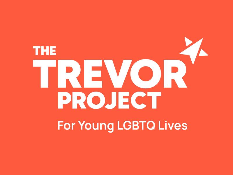 The Trevor Project For Young LGBTQ Lives orange and white logo