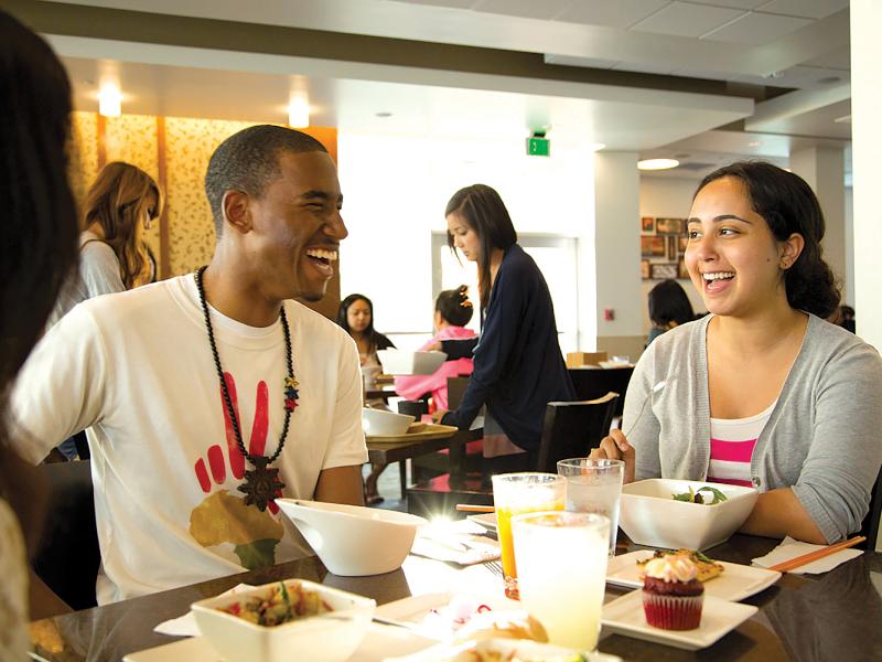 Students in dining hall