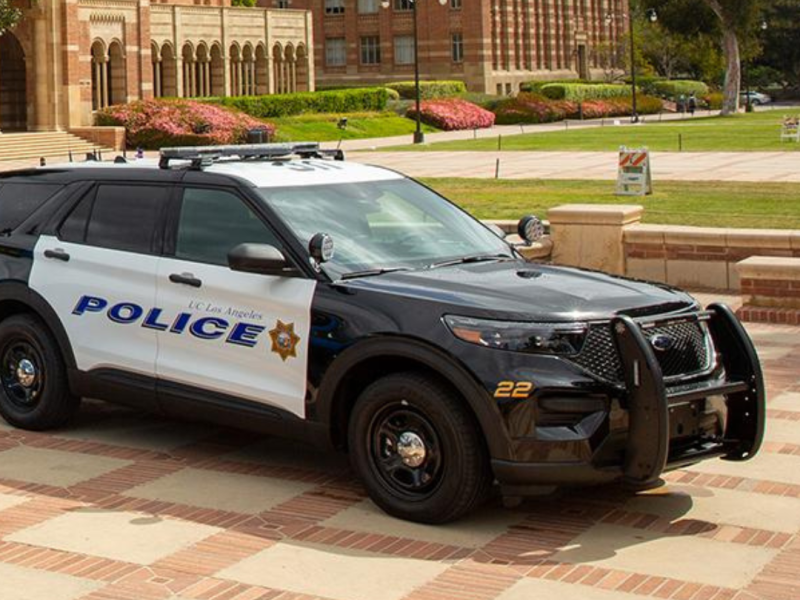 UCPD car in front of Royce Hall
